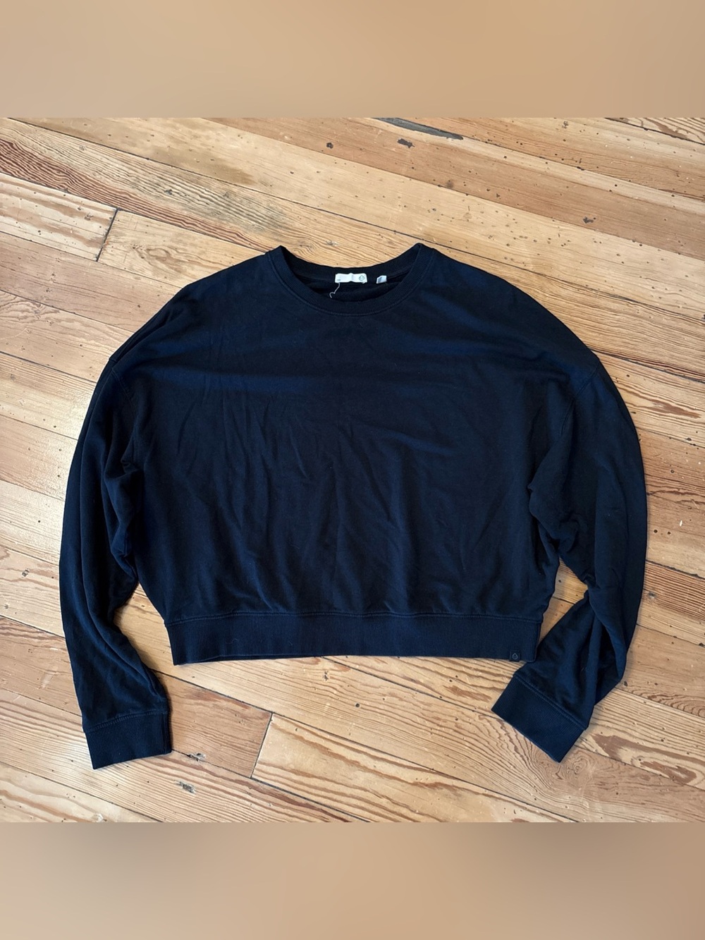 TASC STUDIO SWEATSHIRT Large L Black Women’s Organic Cotton Bamboo